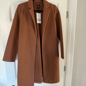 Zara Lapel Coat in Camel NWT
